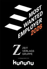Siegel der Auszeichnung Most Wanted Employer 2026 von ZEIT Verlagsgruppe und kununu